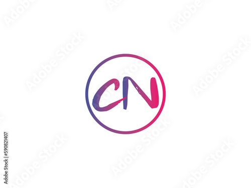 Best Alphabet CN Logo Icon, Handwritten C n cn Brush Letter Type Logo