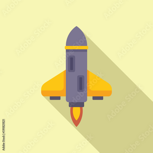 Sky booster icon flat vector. Rocket space. Start ship