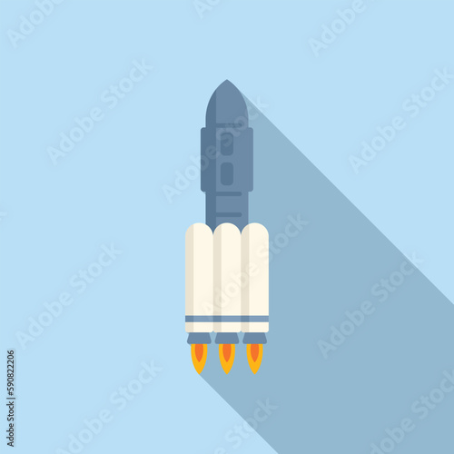 Smoke rocket icon flat vector. Space fire. Future idea