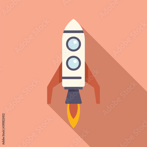 Engine rocket launch icon flat vector. Space start. Sky shuttle