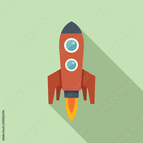 Sky start icon flat vector. Fire ship. Future crash