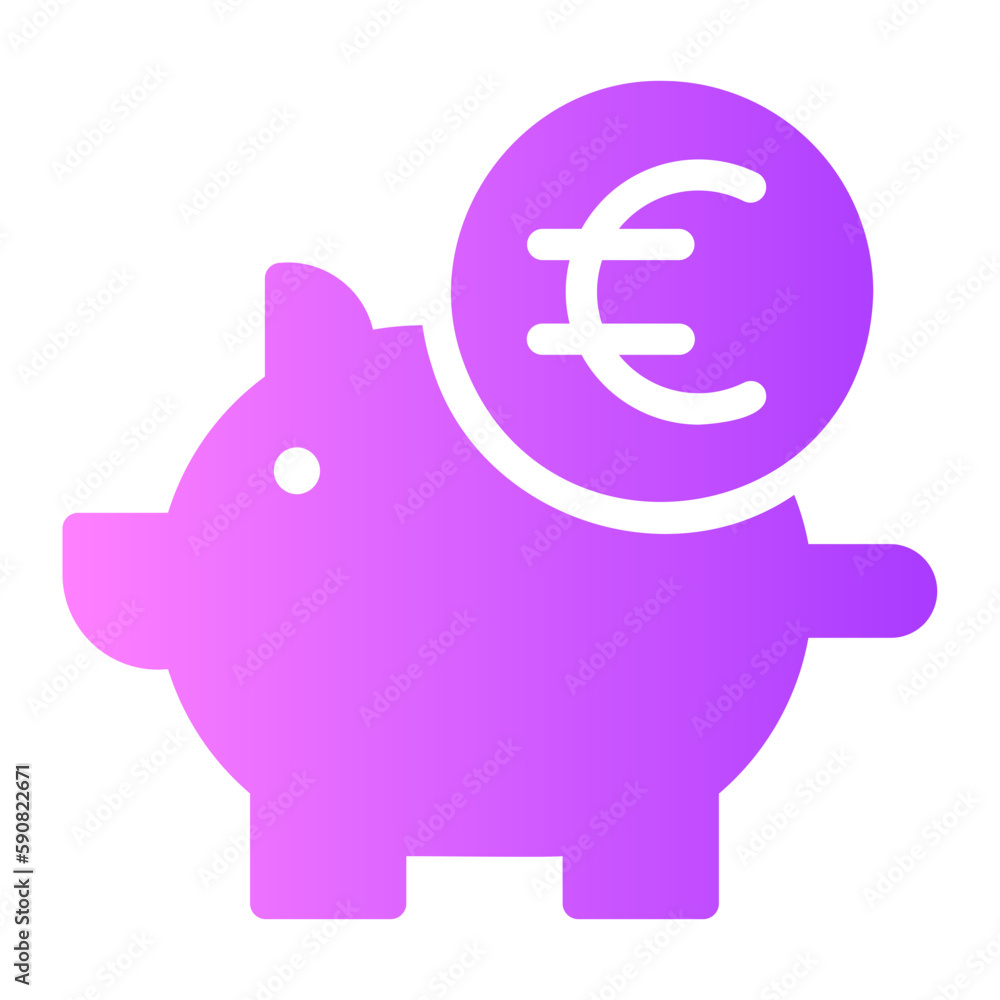 piggy bank gradient icon piggy bank gradient icon