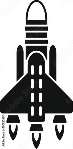 Spaceship launch icon simple vector. Space fire. Crash craft