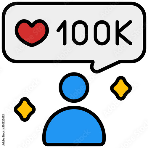 follower outline color icon