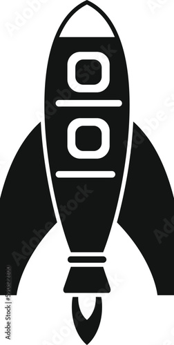 Spacecraft icon simple vector. Rocket launch. Start ship
