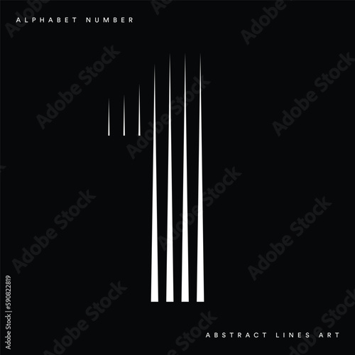 Number 1 with Abstract Line Pattern
