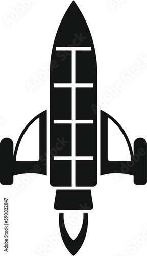 Start rocket space icon simple vector. Fire launch. Smoke startup