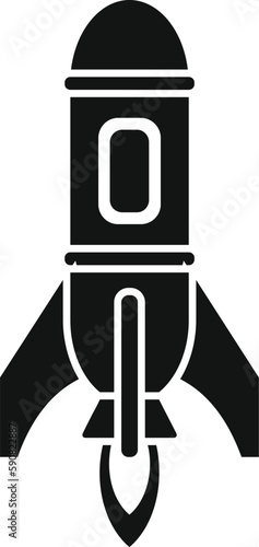 Start spaceship icon simple vector. Space launch. Ship project