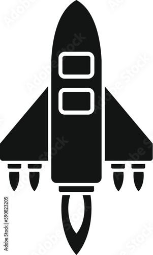 Sky booster icon simple vector. Rocket space. Start ship