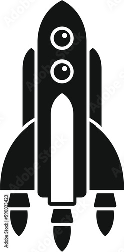 Failure space rocket icon simple vector. Fire speed. Sky smoke