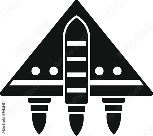Craft spaceship icon simple vector. Space fire. Smoke idea