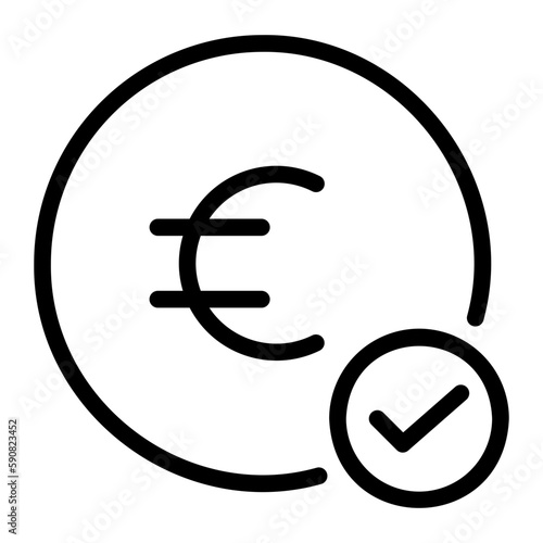 euro accepted line icon