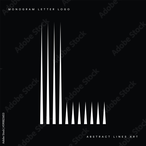 Letter L Logo with Abstract Line Pattern