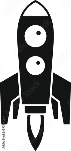 Sky start icon simple vector. Fire ship. Future crash