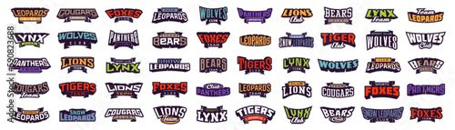 Fotografia Set of bold fonts for logo animal mascot