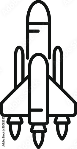 Spaceship launch icon outline vector. Space fire. Crash craft