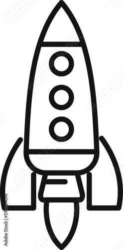 Spaceship fire icon outline vector. Space rocket. Smoke idea