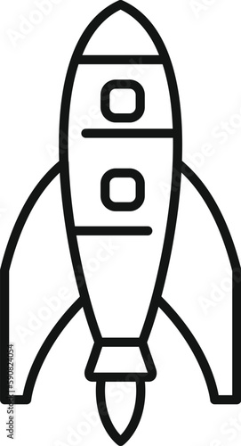 Spacecraft icon outline vector. Rocket launch. Start ship