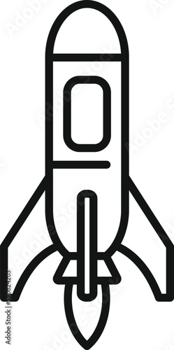 Start spaceship icon outline vector. Space launch. Ship project