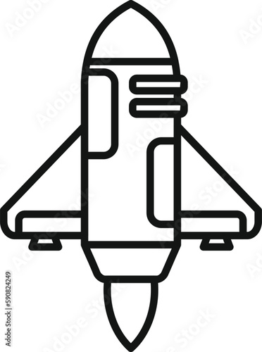 Ship launch icon outline vector. Rocket fire. Sky startup