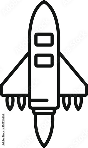 Sky booster icon outline vector. Rocket space. Start ship