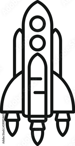 Failure space rocket icon outline vector. Fire speed. Sky smoke