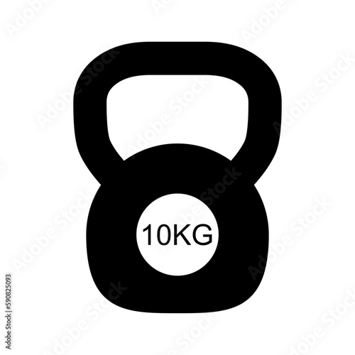 Kettlebell icon, fitness sport symbol, iron equipment vector illustration, workout heavy training web mark