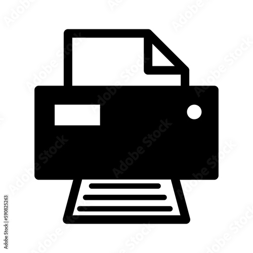 Printer document web icon, printout machine technology flat sign vector illustration