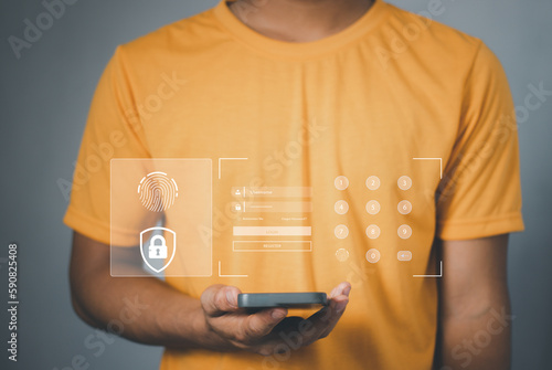 concept of cyber security, data security and encryption, secure access to user personal data, secure internet access, cyber security.