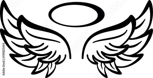 Stylized vector image of the angels wings