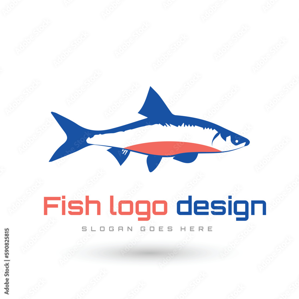 Obraz premium fish icon vector black icon line style