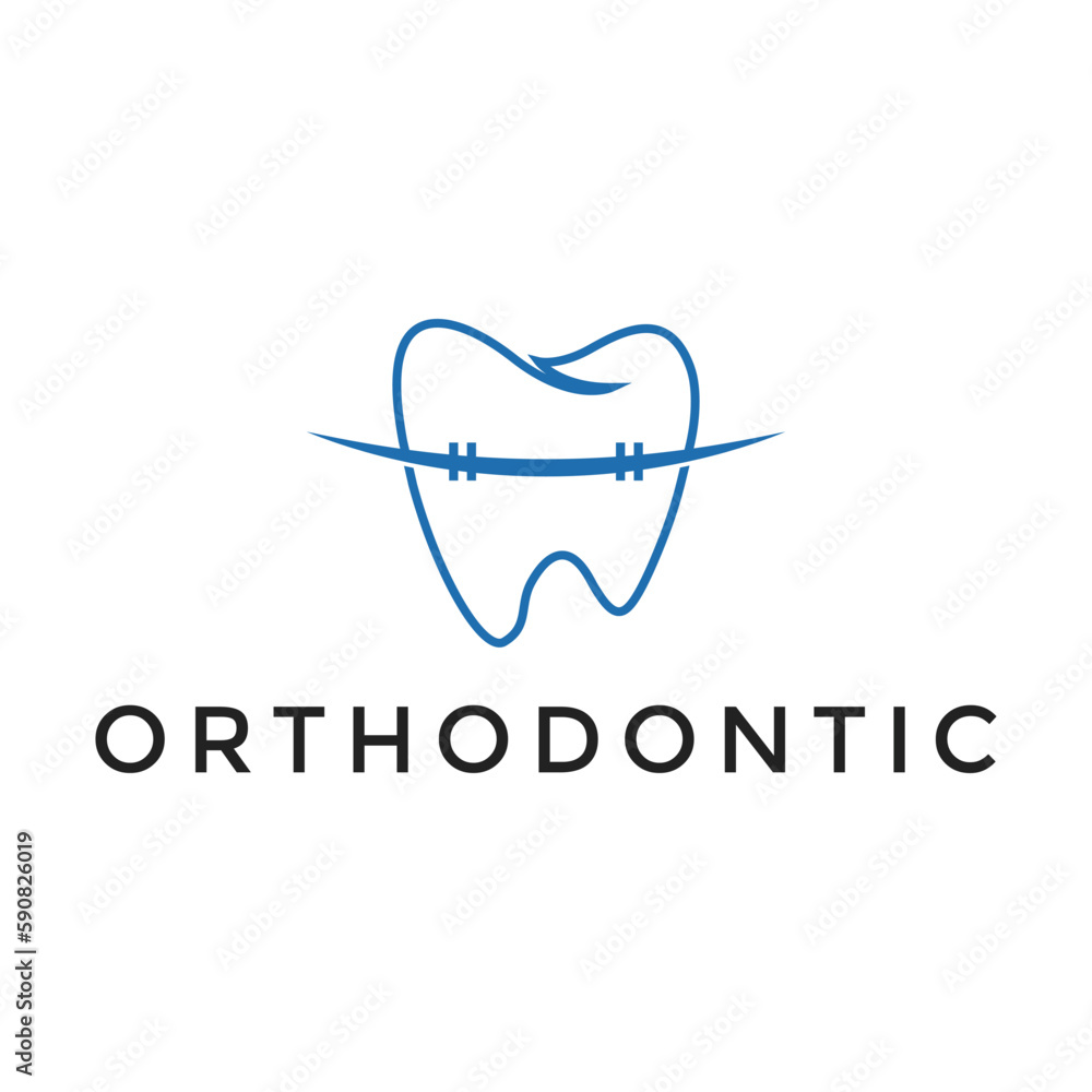 Creative, simple, and modern orthodontic for tooth health and dentist logo design vector Creative, simple, and modern orthodontic for tooth health and dentist logo design vector