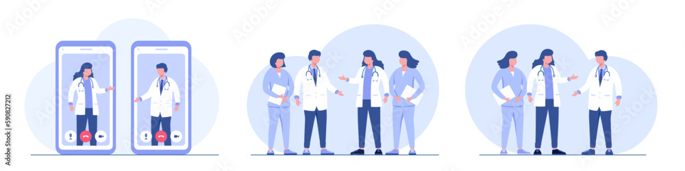 Medical, paramedic, medical check up, healthcare, first aid concept, pharmacy, medicine, flat illustration vector banner background