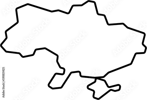 doodle freehand drawing of ukraine map.