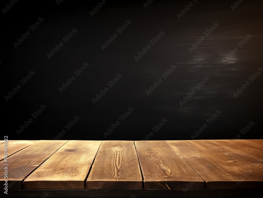 Empty wooden table over black background. Ready for product display montage. Empty wooden table over black background. Ready for product display montage.