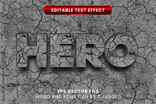 3d grunge cracked hero text effect