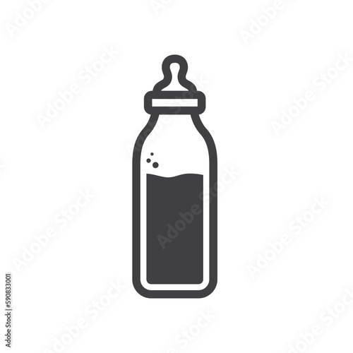 Milk bottle vector icon. Natural milk flat sign design. Milk symbol pictogram. UX UI icon  