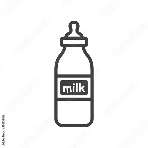Milk bottle vector icon. Natural milk flat sign design. Milk symbol pictogram. UX UI icon  
