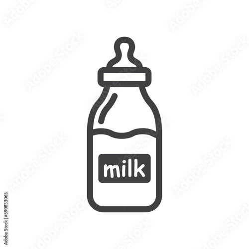 Milk bottle vector icon. Natural milk flat sign design. Milk symbol pictogram. UX UI icon  