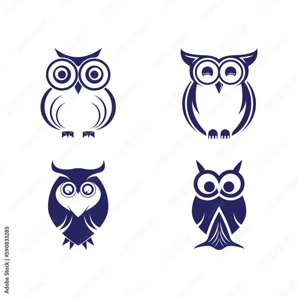 Fototapeta premium Owl logo icon design animal and simple business