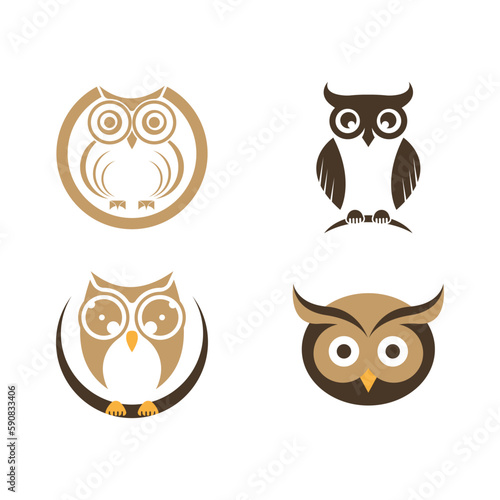 Owl logo icon design animal and simple business