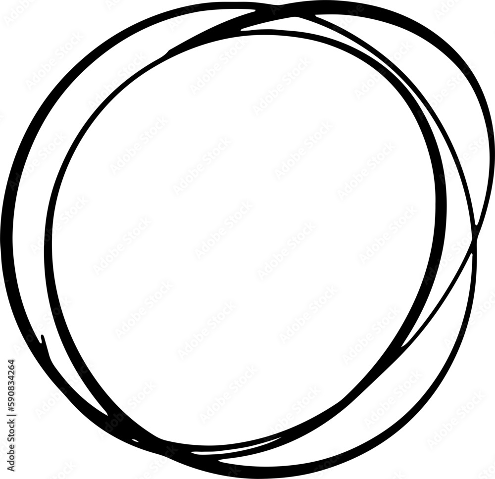 Hand Drawn Circle Line Vector Hand Drawn Circle Line Vector