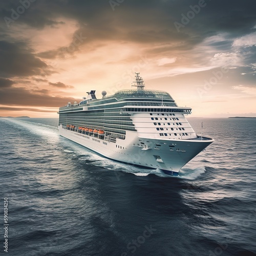cruise ship in the sea. generative ai