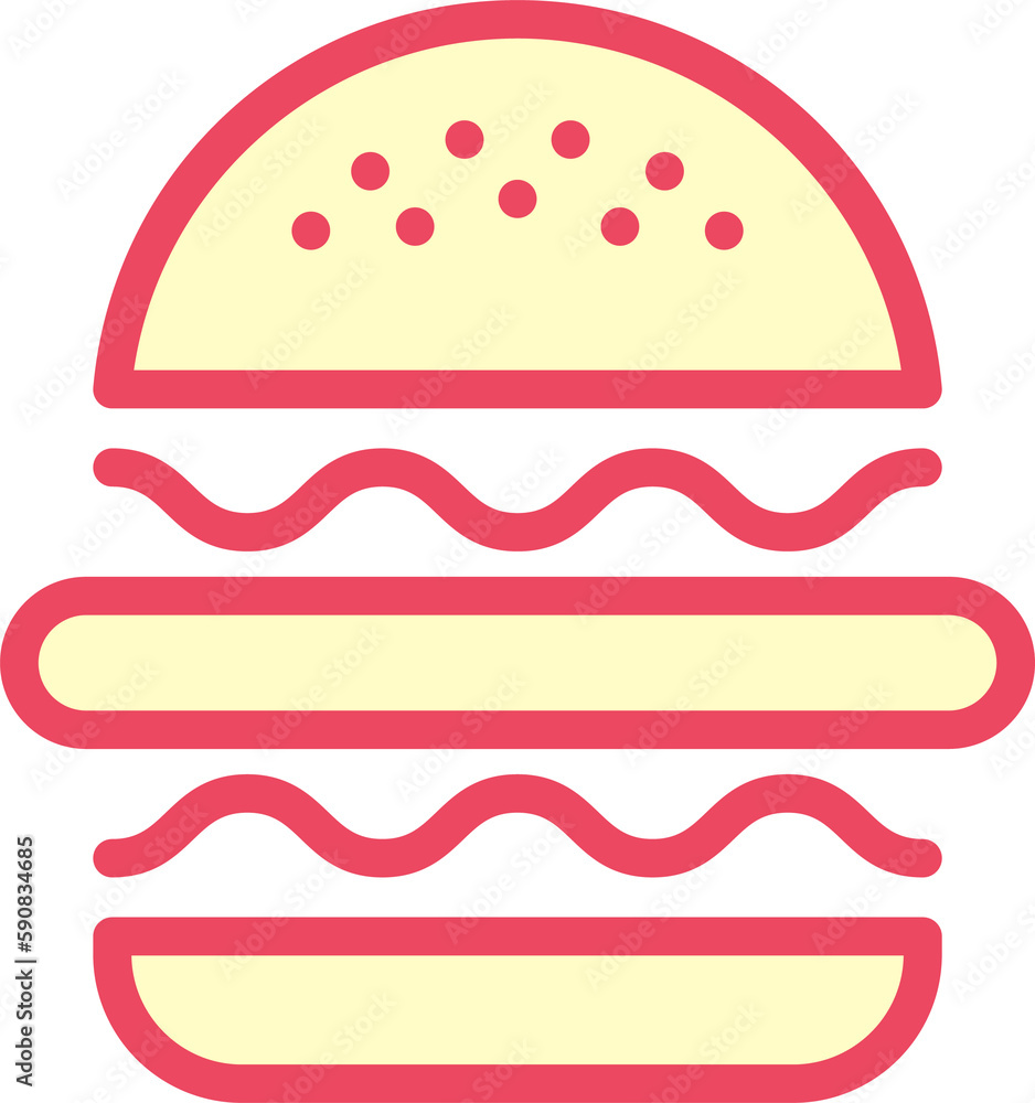 Burger line icon. Hamburger logo. Fast food outline emblem. Identity element, label for menu design restaurant or cafe. Packaging, interior poster. Vector sign on white background. Burger line icon. Hamburger logo. Fast food outline emblem. Identity element, label for menu design restaurant or cafe. Packaging, interior poster. Vector sign on white background.