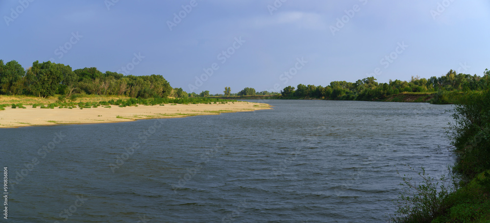 The Great Russian Volga River and its banks. The Great Russian Volga River and its banks.