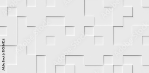 Inset two level white horizontal rectangle cube boxes block background wallpaper banner template © Shawn Hempel