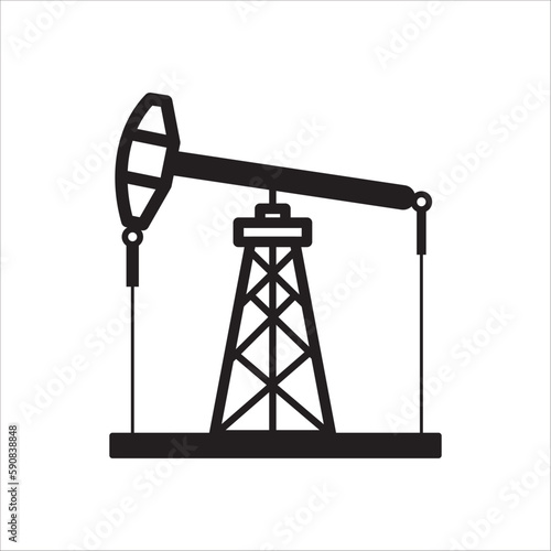 Pump jack icon. Oil rocking chair vector icon. Oil pump flat sign design. Petroleum rocking chair symbol pictogram. UX UI icon