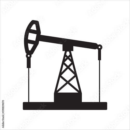 Pump jack icon. Oil rocking chair vector icon. Oil pump flat sign design. Petroleum rocking chair symbol pictogram. UX UI icon