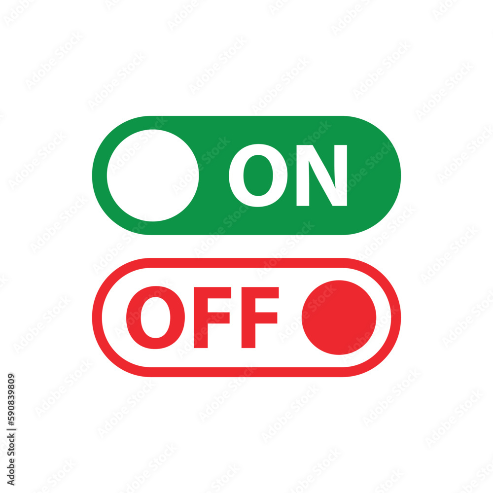 On off vector icon. Switch button sign. On/Off switch symbol pictogram UX UI icon On off vector icon. Switch button sign. On/Off switch symbol pictogram UX UI icon