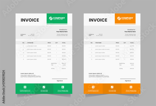 Modern invoice vector template